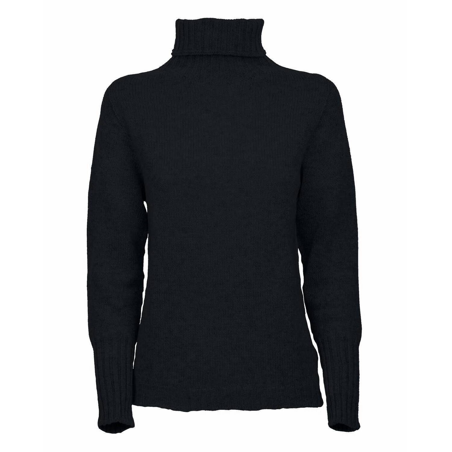 New Monticelli Cashmere Women's Classic Cashmere Turtleneck Sweater In Black